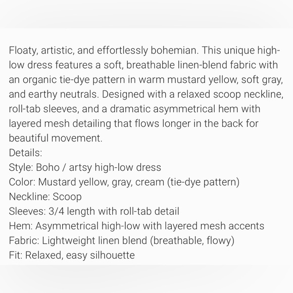 BELLE FRANCE NWOT BLUE tie-dye hi/ low pop over tunic blouse - Picture 3 of 8